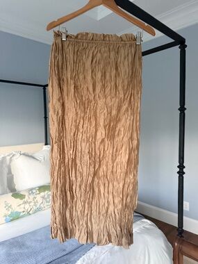 Jcrew Women’s Crinkle Maxi Skirt in Tan
